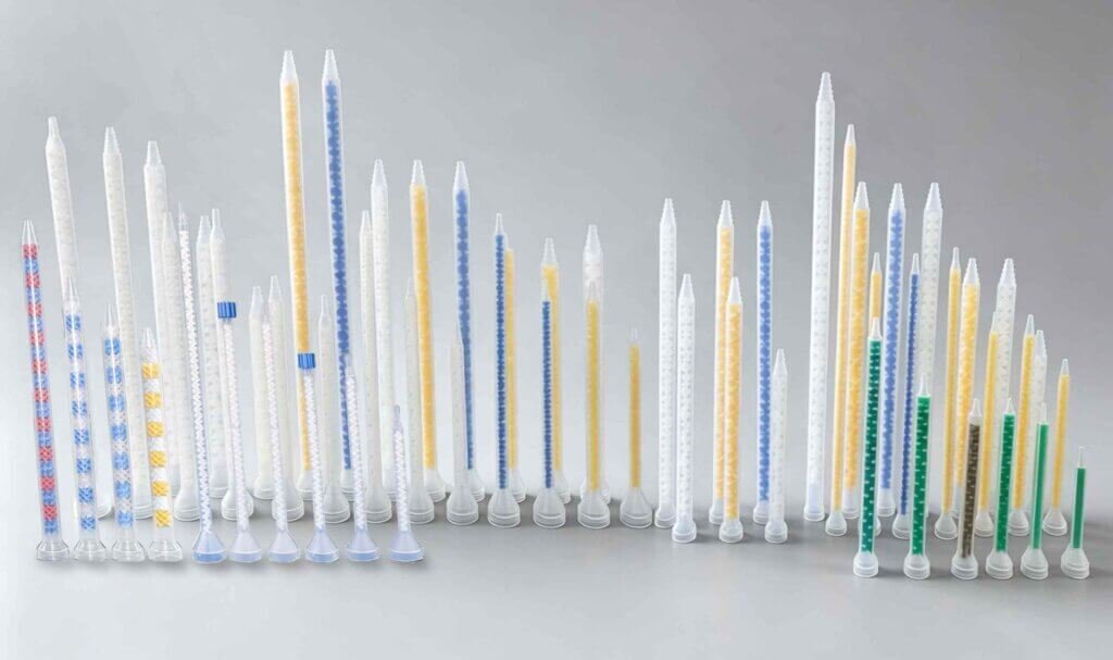 Bell inlet static mixer product lineup for two-component adhesives