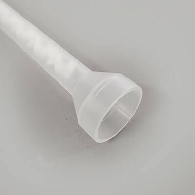 Bell inlet static mixer connection detail for two-component adhesives