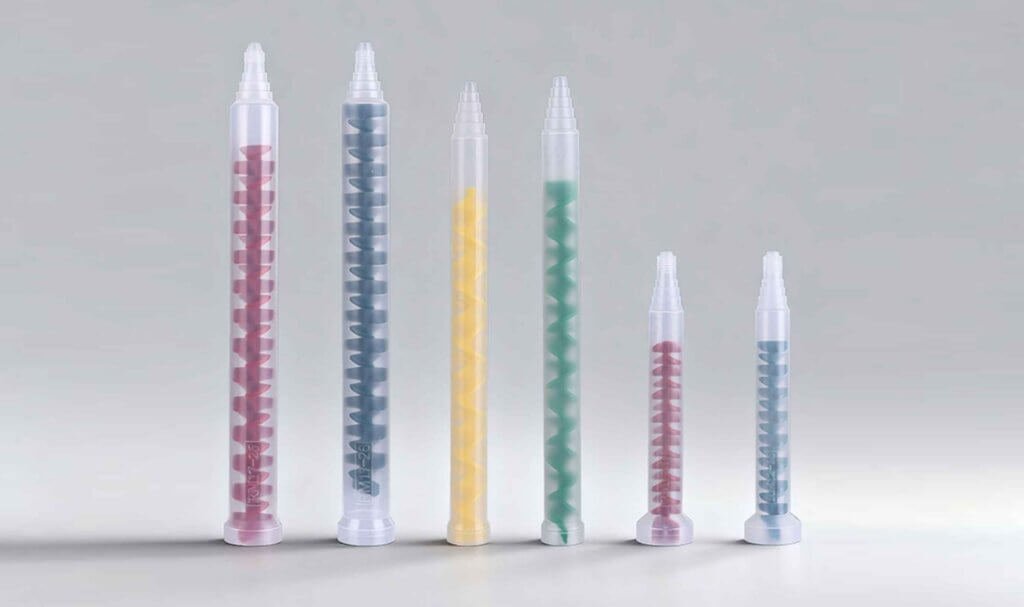 Dynamic mixing nozzle product lineup for automated 2K adhesive dispensing