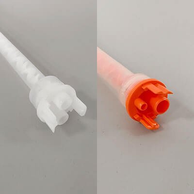 Helical static mixer element detail for two-component adhesive mixing